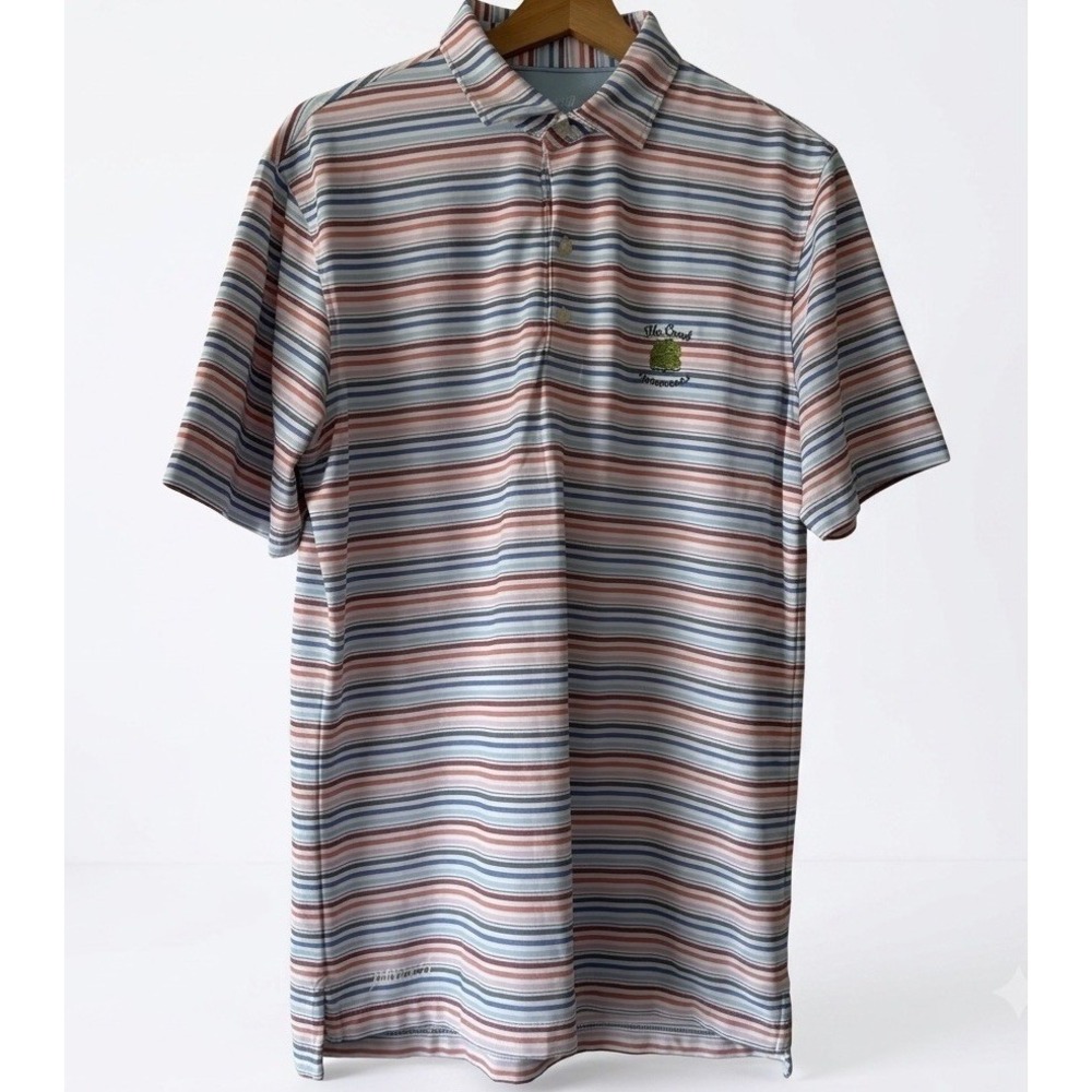 johnnie-O Polo Shirt‎ Mens M Striped Performance Golf The Creek Invitational